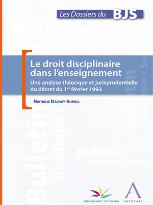 cover image of Le droit disciplinaire dans l'enseignement